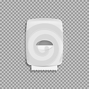 Paper towel dispenser on wall solated on white background. Vector illustration