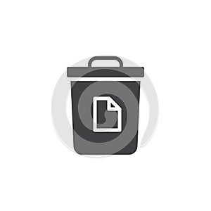 Paper trash can vector icon