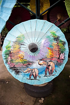 Paper umbrellas , in Chiang Mai , Thailand