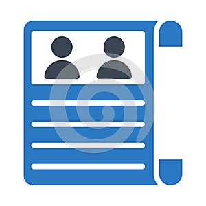 Paper glyph colour vector icon