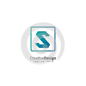 Paper Vector Letter S Logo with fold effect letters. Design Vector Illustration Logo template