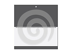 Paper wall spiral calendar mockup vector