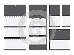 Paper wall spiral calendar mockup vector