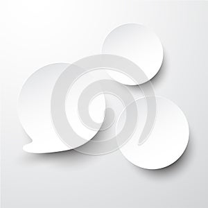 Paper white round speech bubbles.