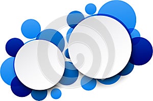 Paper white round speech bubbles.