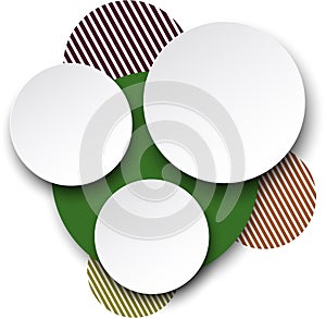 Paper white round speech bubbles.