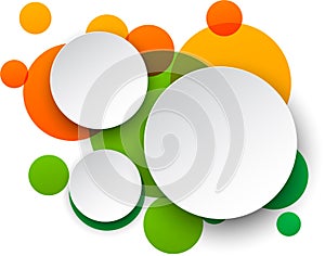 Paper white round speech bubbles.