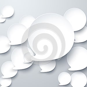 Paper white speech bubbles.