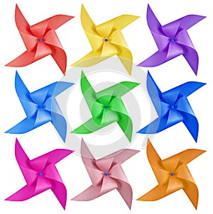 Paper windmill pinwheels - Colorful