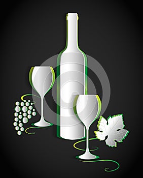 Paper wine list design. Vine abstract.