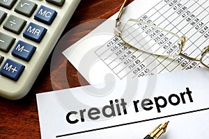 Paper with words credit report