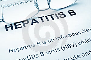 Paper with words hepatitis b photo