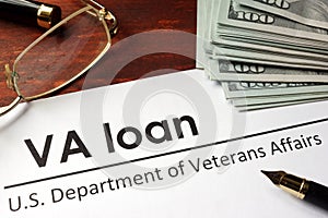 Paper with words va loan.