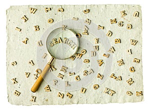 Search magnifier word and letters