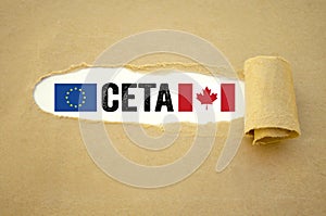 Paper work with european and canadian contract ceta