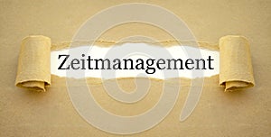Paper work with the german word for time management - zeitmanagement