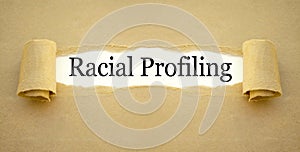 Paper work with racial profiling photo