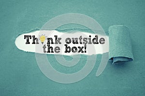 Paper work with think outside the box