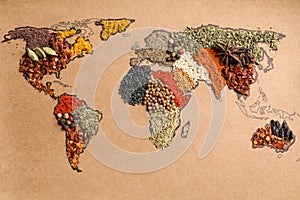 Paper with world map made
