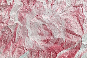 Paper wrinkled splattered red paint wallpaper