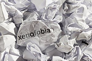 Paper written xenofobia, portuguese and spanish word for xenophobia. Concept of old and abandoned idea or practice.