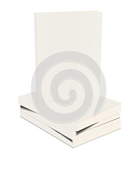 Paperback books blank white template for presentation layouts and design