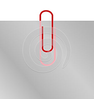 Paperclip on blank paper
