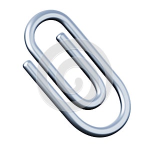 Paperclip high quality 3D render illustration. Office stationary object icon.