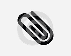 Paperclip Paper Clip Black Icon File Document Attach Email Attachment Symbol Office Stationery School Supplies Sign Vector Clipart