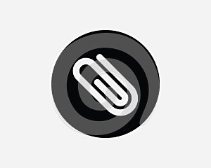Paperclip Paper Clip Round Circle Icon. File Document Attach Email Attachment Symbol Office Stationery School Supplies Sign Vector