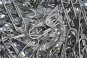 Paperclips closeup background