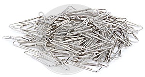 The paperclips isolated on the white background