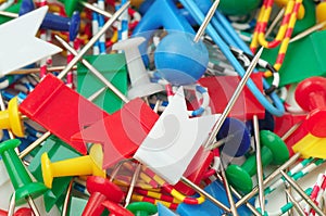 Paperclips and thumbtack background