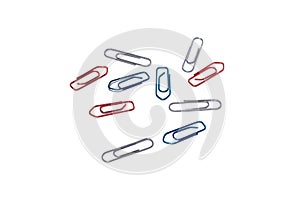 Paperclips on white issolated background