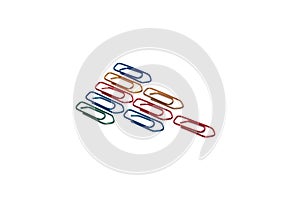 Paperclips on white issolated background