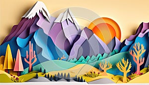 Papercut Diorama Mountain Travel
