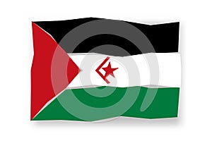 Papercut flag of Sahrawi Arab Democratic Republic