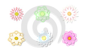 Papercut flowers and leaves for spring floral decoration