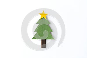Papercut x`mas tree mock up for Christmas Event Festive Celebrate Holiday Concept