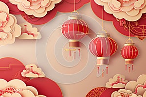 papercut style of chinese happy new year