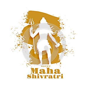 papercut style happy maha shivratri wishes card with splatter effect