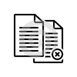 Black line icon for Paperless, cancel and automatic