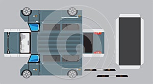 PaperModel cut and glue of Passenger Van photo