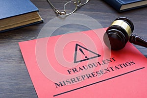 Papers about fraudulent misrepresentation in the court.