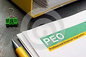 Papers about PEO professional employer organization and folder.