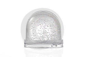 Paperweight with glitter isolated on white