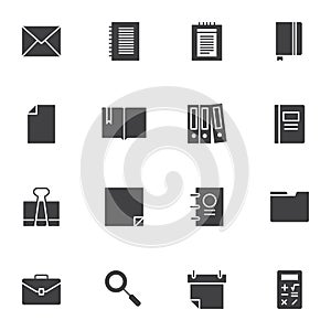 Paperwork documents vector icons set
