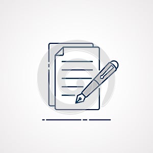 Paperwork with pen icon design, Business office symbol. Vector i