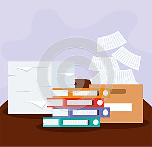 paperwork piles illustration