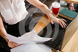 Paperwork technology freelance business concept